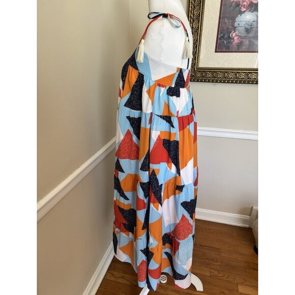 Entro Womens Size Small Multicolor Bright Sleeveless Midi Dress - Picture 5 of 6